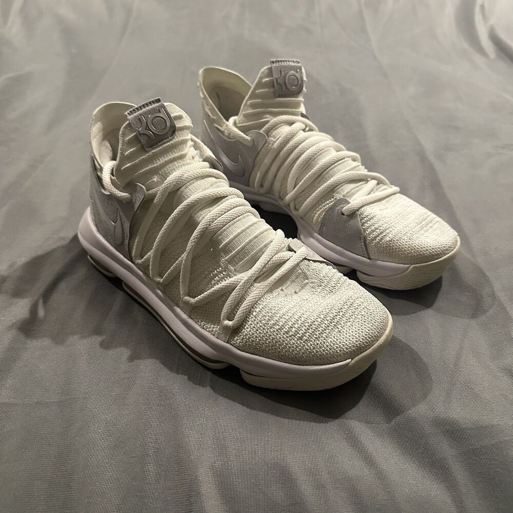 Nike Kevin Durant 10 Still KD Basketball Sneakers Mens 8.5 White 897815-100 Low